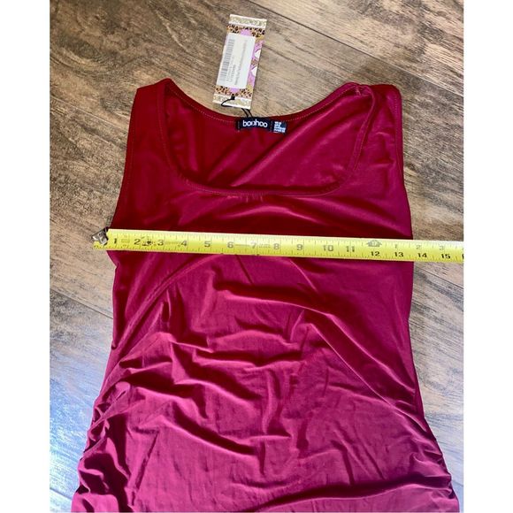 BOOHOO Maternity Over The Bump Bodycon Dress Berry - Picture 9 of 10